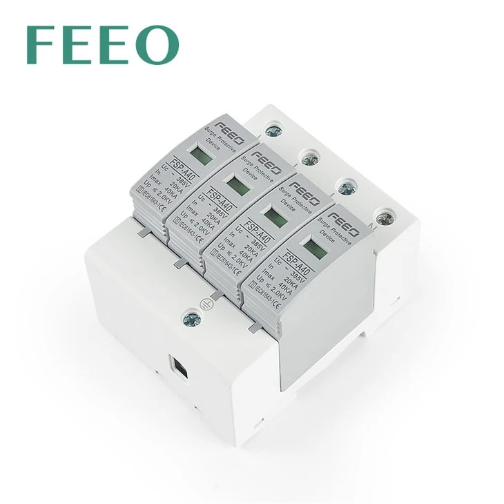 AC SPD Surge Protector 3P+N 385VAC 420VAC 20-40KA high quality